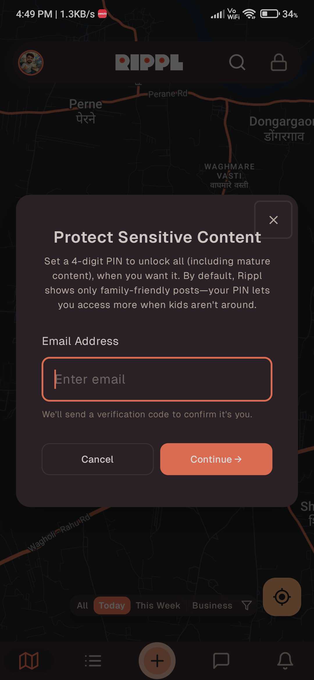 PIN Setup and Reset Flow - Mobile View